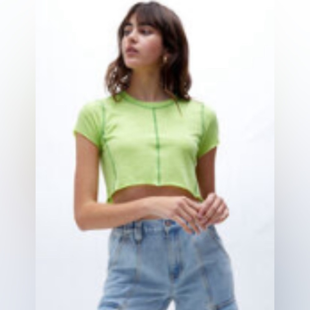 Pacsun green cropped tee (size small)